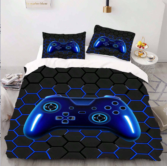 Set da 3 pezzi per console di gioco - Include 1 copripiumino e 2 federe, realizzato in poliestere morbido e traspirante_voghion.com