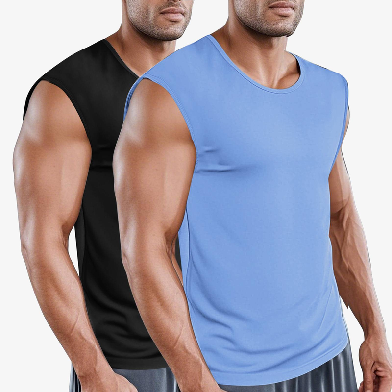 Summer Männer Sport Fitness Quick-dréchen Vest breathable Sleeveless Undershirt Zwee Stécker_voghion.com