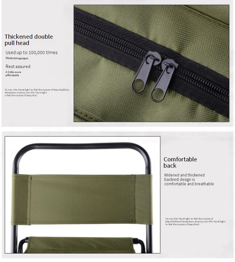 Portable Folding Chair With Cooler Lightweight Camping Chair With Backrest For Fishing Picnic Travel Insulated Ice Bag Stool_voghion.com