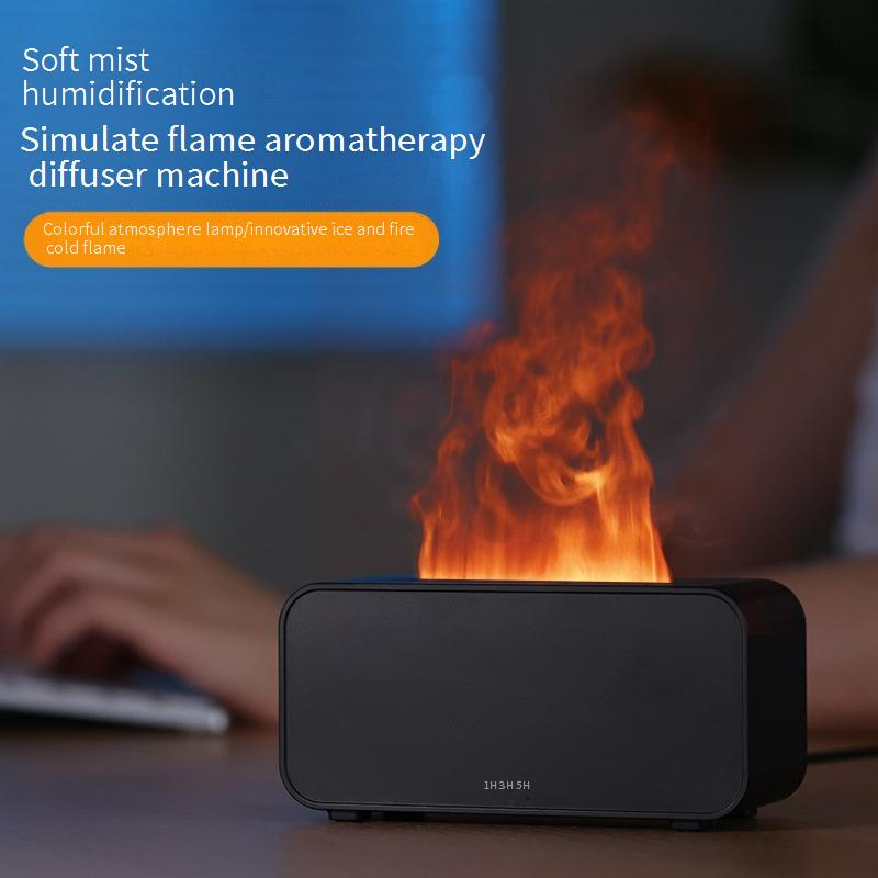 USB-Ultraschall-Aroma-Diffusor mit Flammeneffekt und farbwechselnden LED-Leuchten – Luftbefeuchter für ätherische Öle für Zuhause, Büro, Schlafzimmer_voghion.com