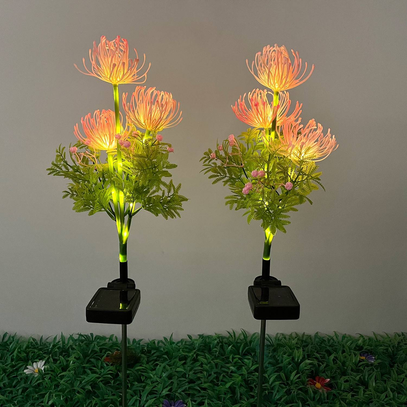 Luci solari da giardino - Decorazione per esterni a forma di ragno, giglio, girasole a LED, lampadina a cipolla, IP65 impermeabile, bianco caldo e opzioni colorate (confezione da 3/singola)_voghion.com
