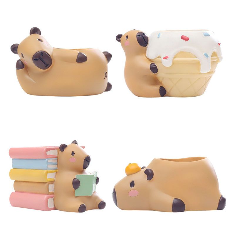 Vetplantenhars bloempot, decoratief ornament in cartoonstijl voor op het bureau, decoratie voor buitentuinen_voghion.com