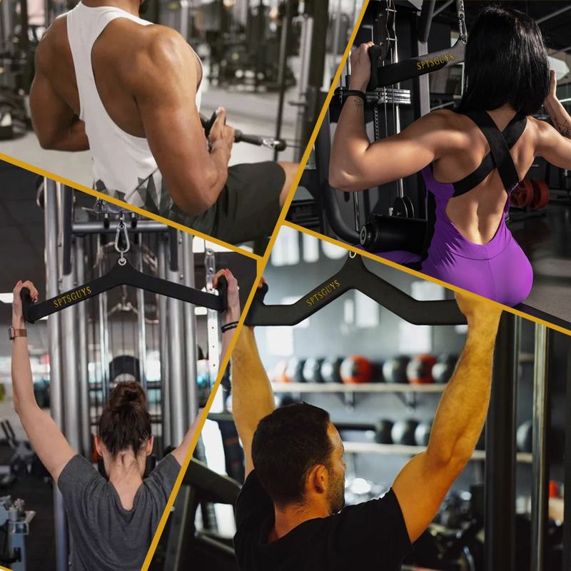 Home Gym Fitness Lat Pull Down Bar LAT Pulldown Attachments for Cable Pulley System Machine Back Tricep Bar Strength Training_voghion.com