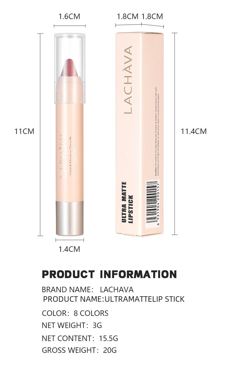 LACHAVA Matte Lipstick Pen 8 Colori Impermeabile Antiaderente Tazza Lip Liner Penna Lunga Durata Texture Vellutata Esalta il Colore Attrattivo_voghion.com