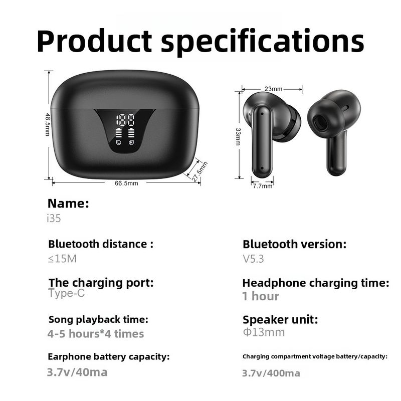 【Alta qualità】 Auricolari Bluetooth più venduti, ANC wireless, cancellazione del rumore, batteria a lunga durata, alta qualità del suono, auricolari in-ear completi_voghion.com