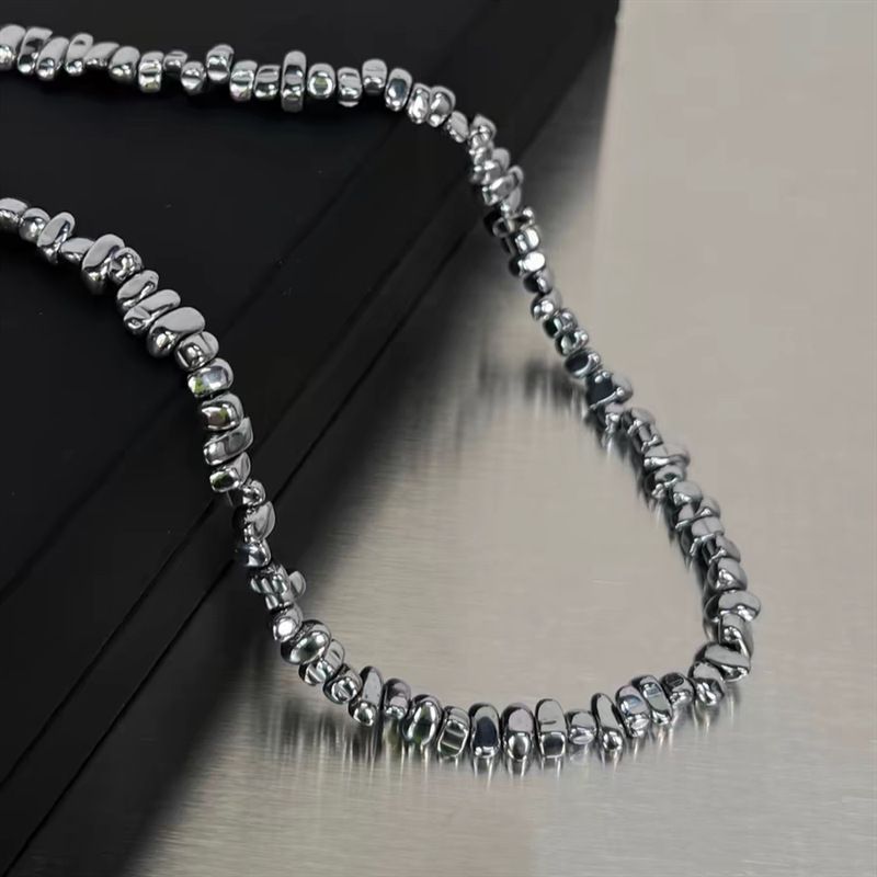 New Trendy Irregular Patchwork Stone Necklace With Unique Niche Designs For Both Men And Women, High-end Hip-hop_voghion.com