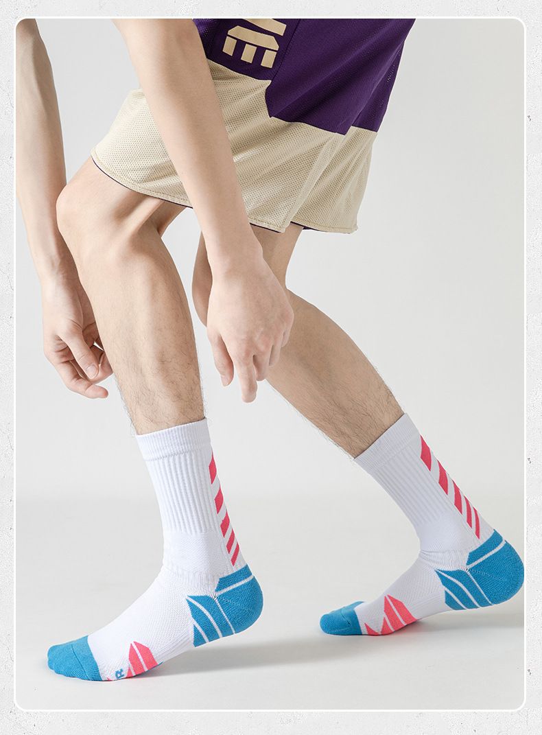 Calzini da donna, calzini da basket professionali, estivi, traspiranti, con fondo in asciugamano, spessi, da combattimento, di media lunghezza, per allenamento sportivo d'élite_voghion.com