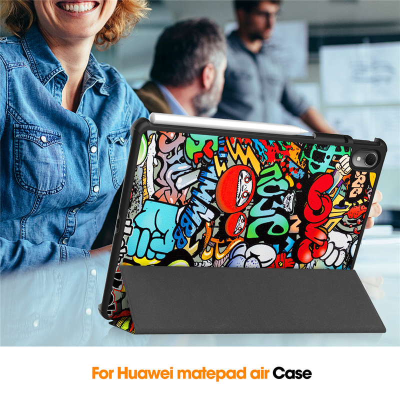 Huawei MatePad Air 11.5" 2023 tablet tok, háromrészes állvány, táblagép tok, Matepad Air DBY2-AL00 W00 11.5 hüvelykes tablet tok, Funda_voghion.com