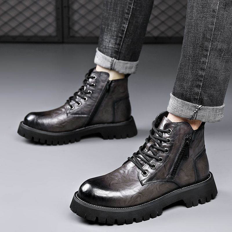 2025 Nieuwe heren hoge leren laarzen Veelzijdige veterschoenen voor werkschoenen Martens Boots_voghion.com
