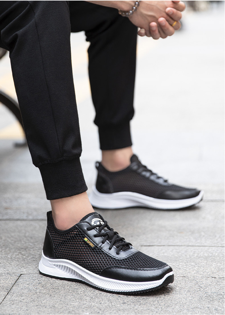 Summer Men's Breathable Thin Soft Sole Casual Versatile Student Running Mesh Comfortable Sports Shoes_voghion.com