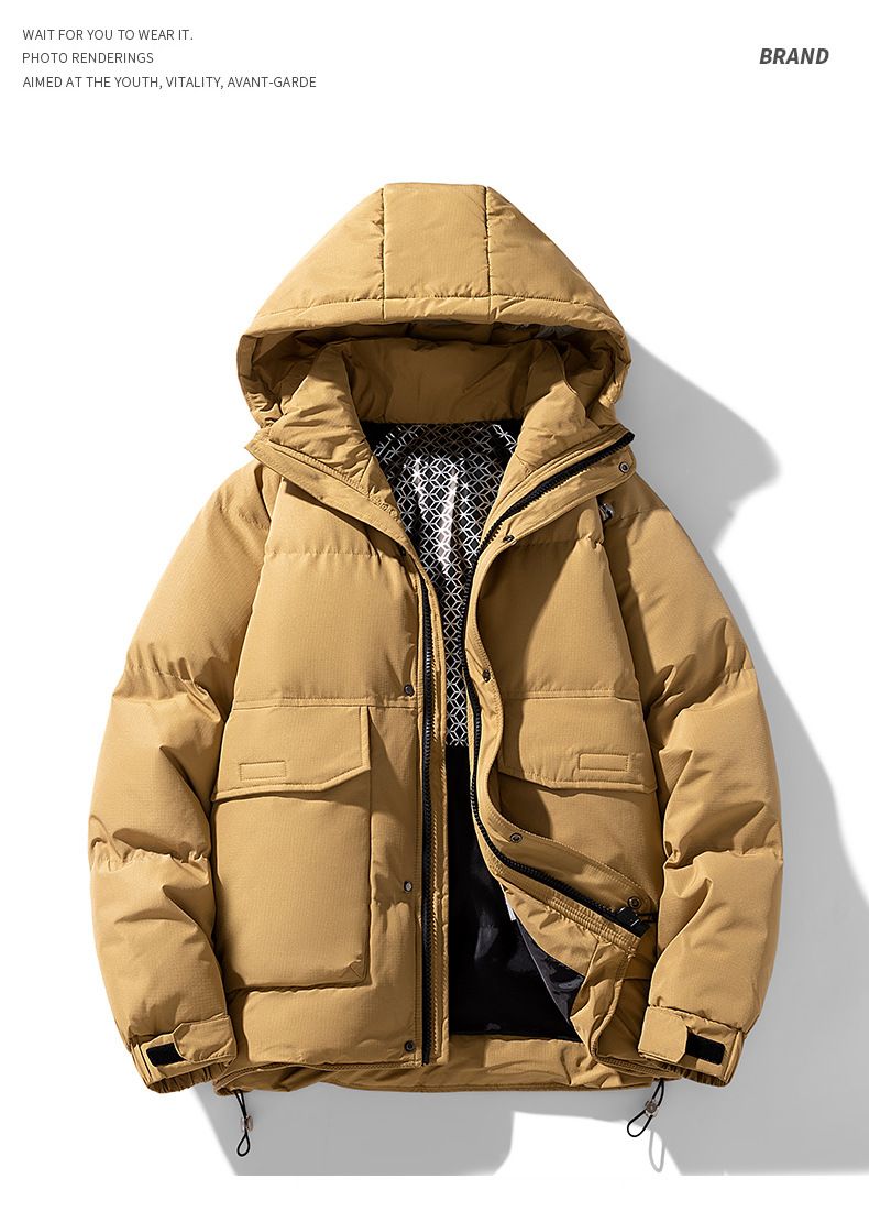 Piumino oversize con cappuccio – 550FP 80% piumino d'anatra bianco, antivento e anti-pilling (M-8XL)_voghion.com
