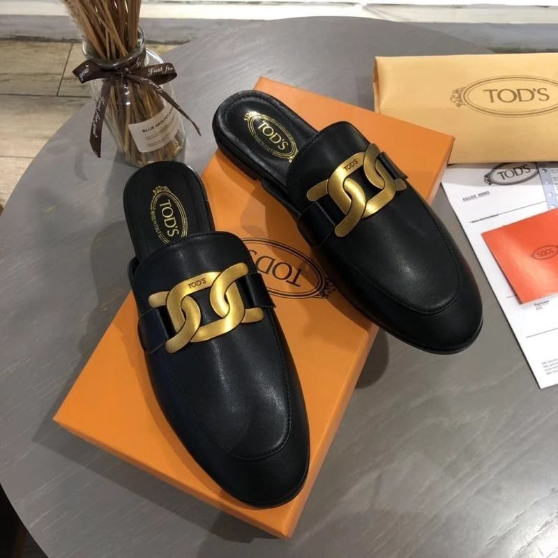 High end 2024 Potato Silk Metal Buckle Flat Bottom Muller with Baotou Half Tuo Lefu Shoes_voghion.com