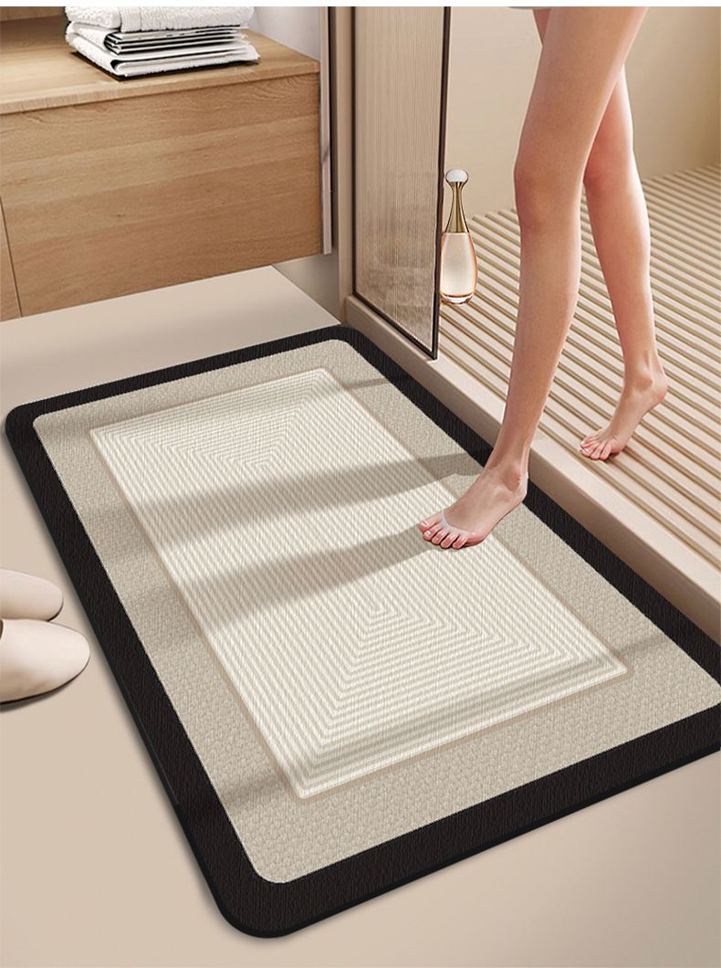 Hausgarten, moderne, einfache Badezimmer-Bodenmatte, weiche Kieselalgen-Schlamm-Türmatte, wasserabsorbierende, rutschfeste Toiletten-Fußmatte, Toiletten-Schwellenmatte_voghion.com