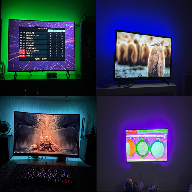 LED Strip Lights RGB APP Control Color Changing Lights with 24 Keys Remote 5050 Mode for Room Decoration Bluetooth TV MD5050 RGB_voghion.com