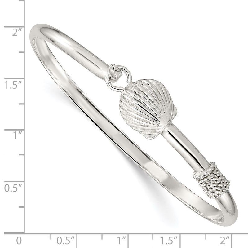 Sterling Silver Polished Shell Bangle_voghion.com