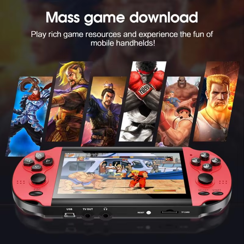 X7 Mini Handheld MP5 4,3-calowy ekran o wysokiej rozdzielczości i wadze 64 g Klasyczna konsola do gier z grami_voghion.com