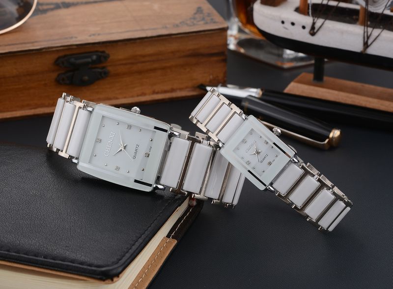 Elegant Ceramic Couple's Watch Set With Quartz Movement - Water-Resistant, Minimalist Design For Men And Women Ceramic Watch Female_voghion.com