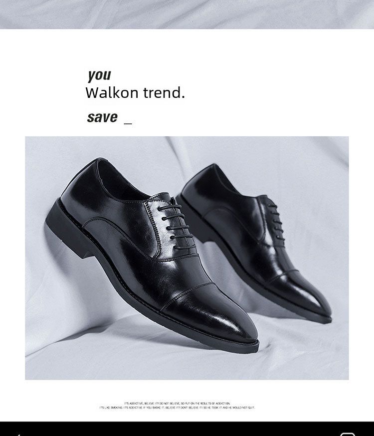 Men's Genuine Leather Dress Shoes - Business Casual & Wedding Groom Oxfords, British Style Formal Shoes_voghion.com