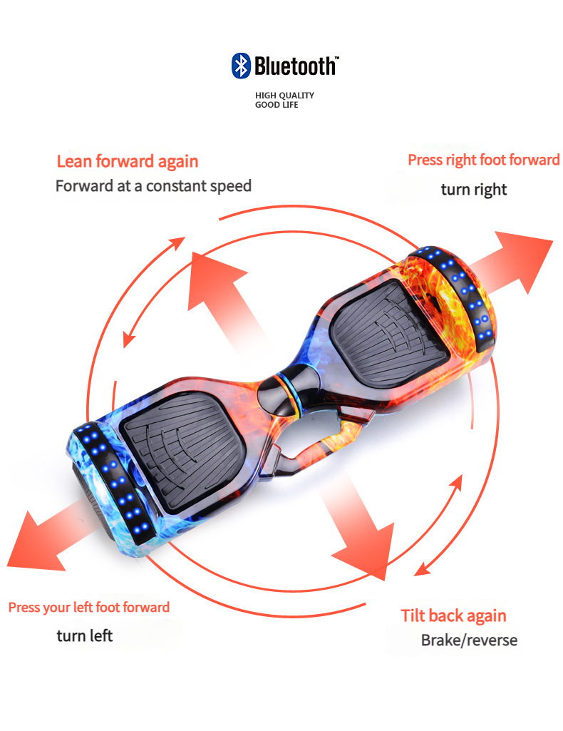 10-calowy samobalansujący samochodzik dla dorosłych, 7-calowy dwukołowy, inteligentny elektryczny samochodzik balansujący z kierownicą dla dzieci w wieku 7-12 lat_voghion.com