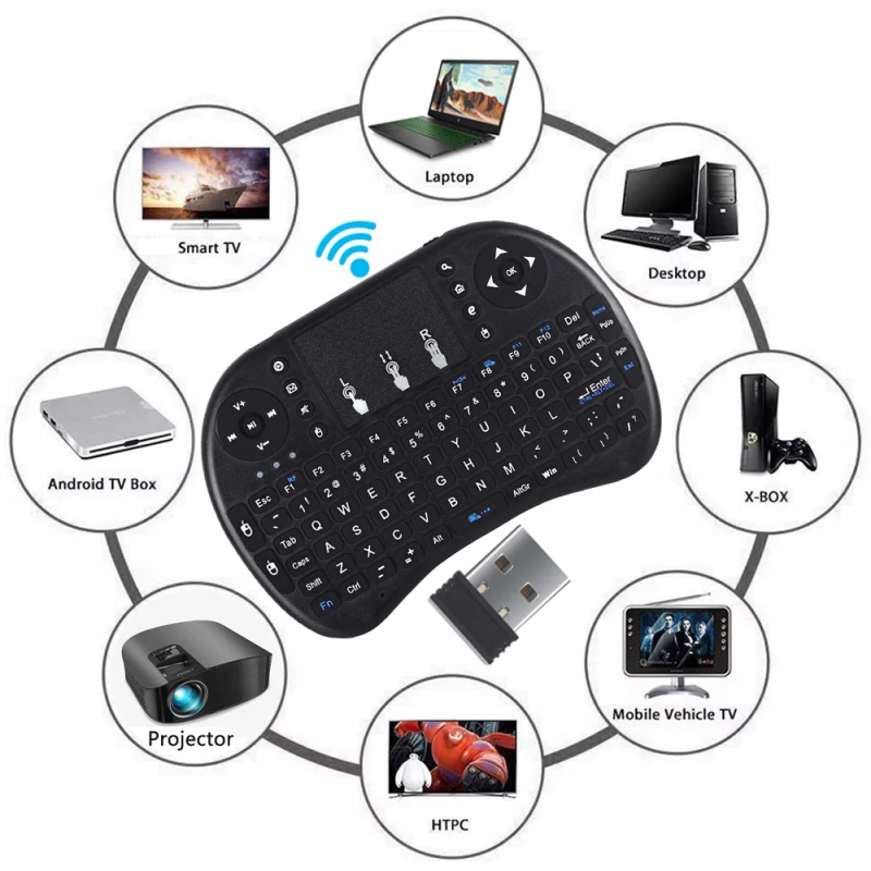 i8 Mini Ergonomik Kablosuz Bluetooth Uyumlu Klavye, Xbox 360 Tablet için Dokunmatik Yüzeyli_voghion.com