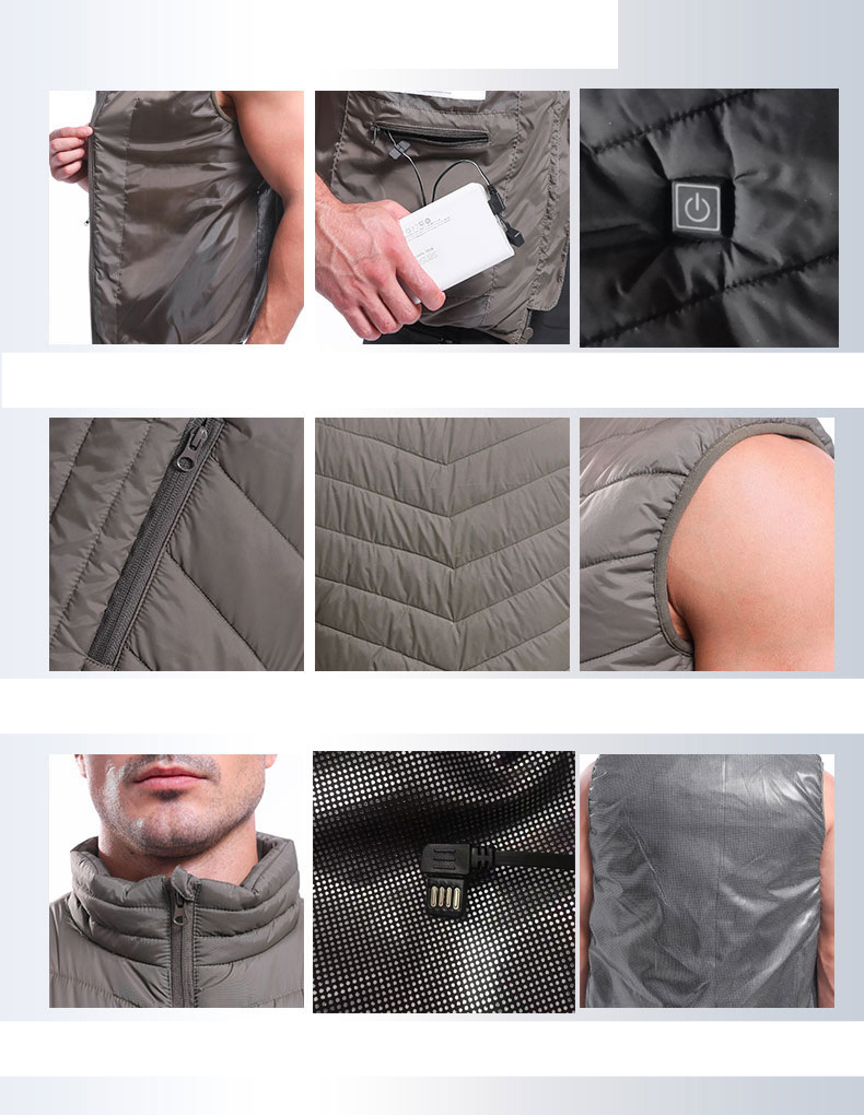 Herrenbekleidung Smarte Herren-Camouflage-Outdoor-Sportweste, modische USB-Dreigang-Temperaturregelung, warme Heizweste_voghion.com