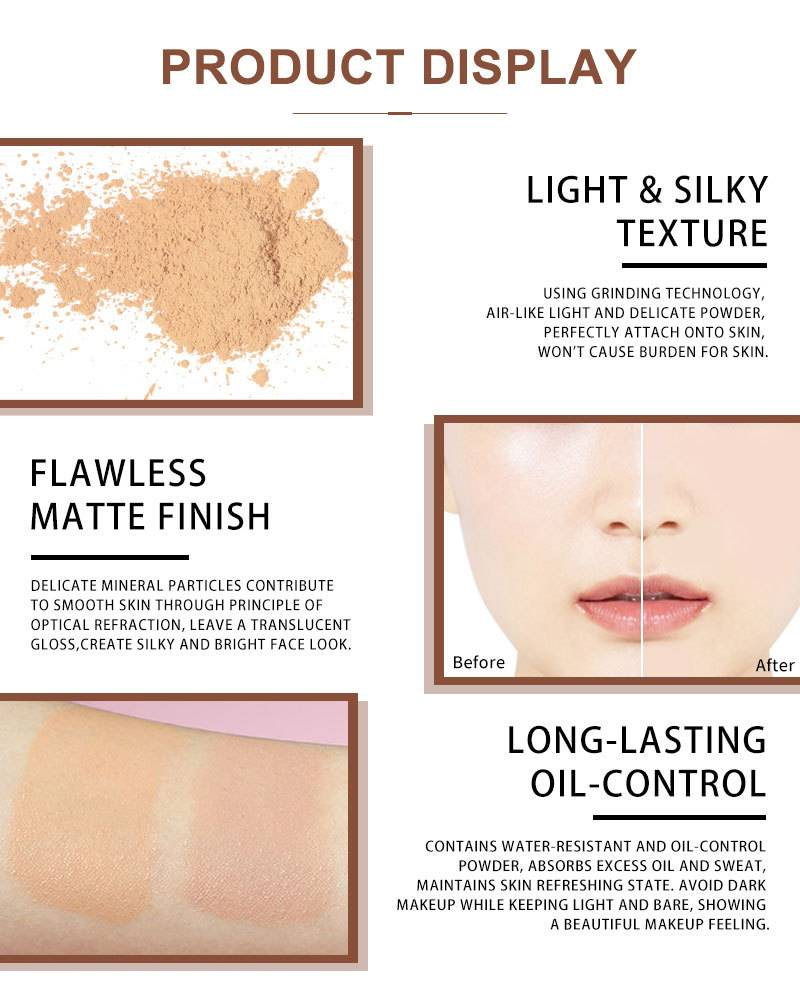 Setting Powder Oil Control Soft Concealer Brightening Skin Tone Setting Powder Lasting Makeup and waterproof_voghion.com