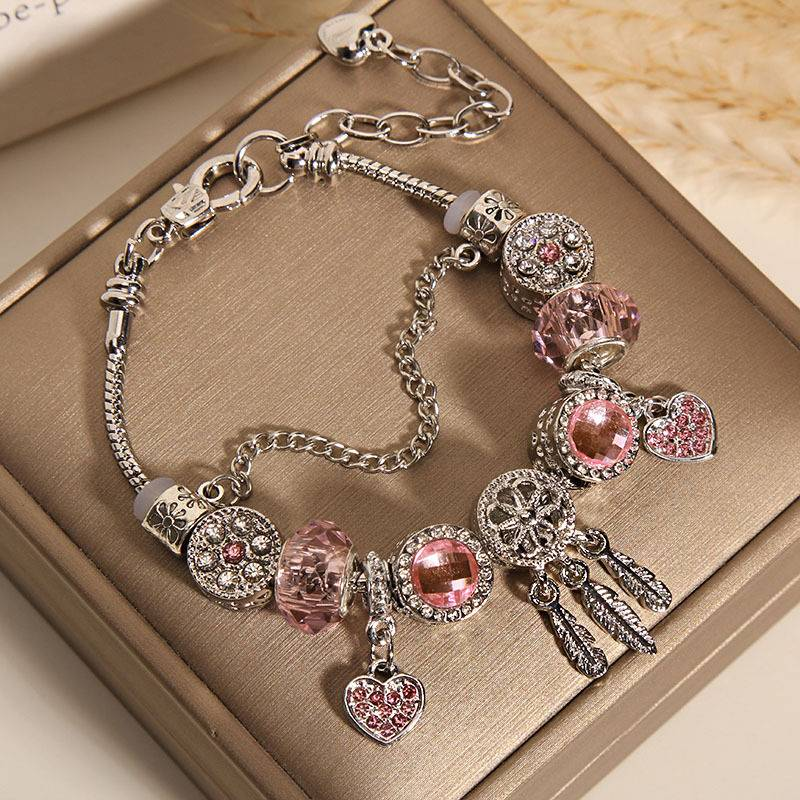 Schmuck & Accessoires Rosa Perlenarmband für Damen Das Temperament Traumfänger Armband für Schülerinnen und Freundinnen Geschenkarmband Trend_voghion.com
