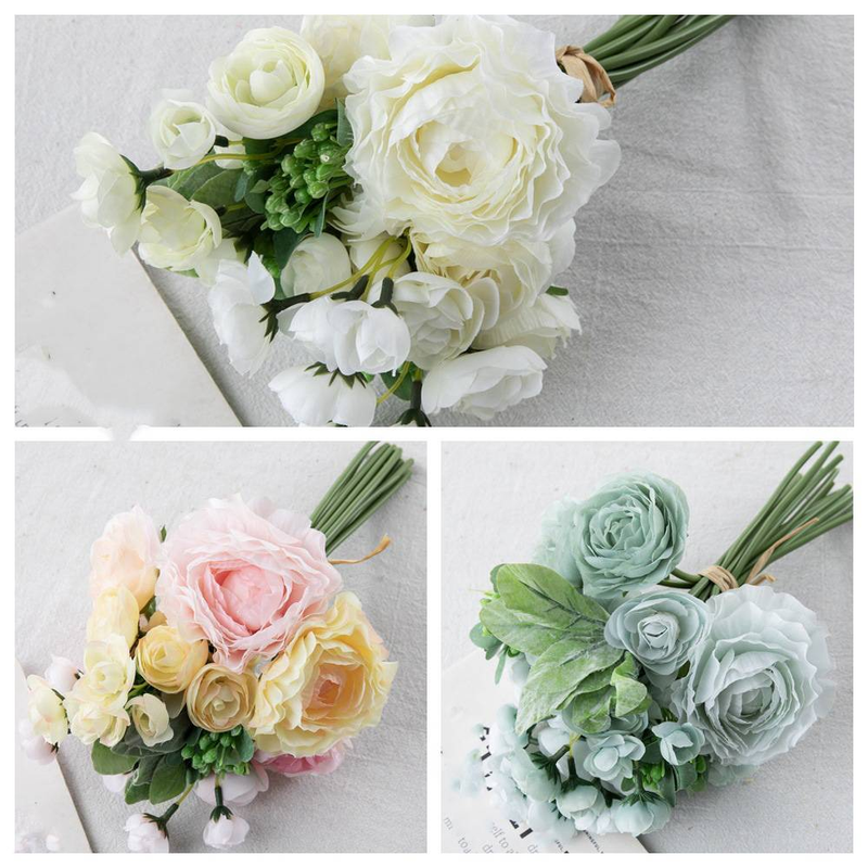Decorazione della casa Bouquet da sposa Bouquet di fiori di loto Fiori artificiali Guida stradale Fiori artificiali da parete_voghion.com