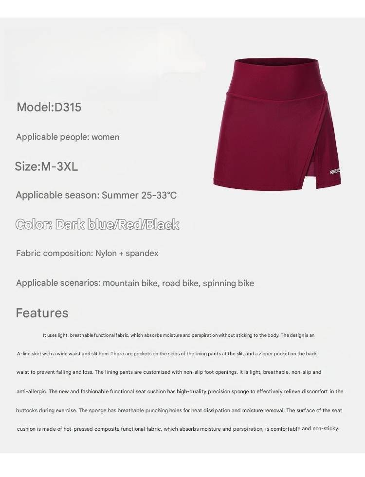 NOKO-ARSUXEO Cykelbyxor för kvinnor, sommar utomhussporter, snabbtorkande kjolbyxor, antiexponeringsbyxor med hög midja, trekvartsbyxor med silikonsvamp_voghion.com