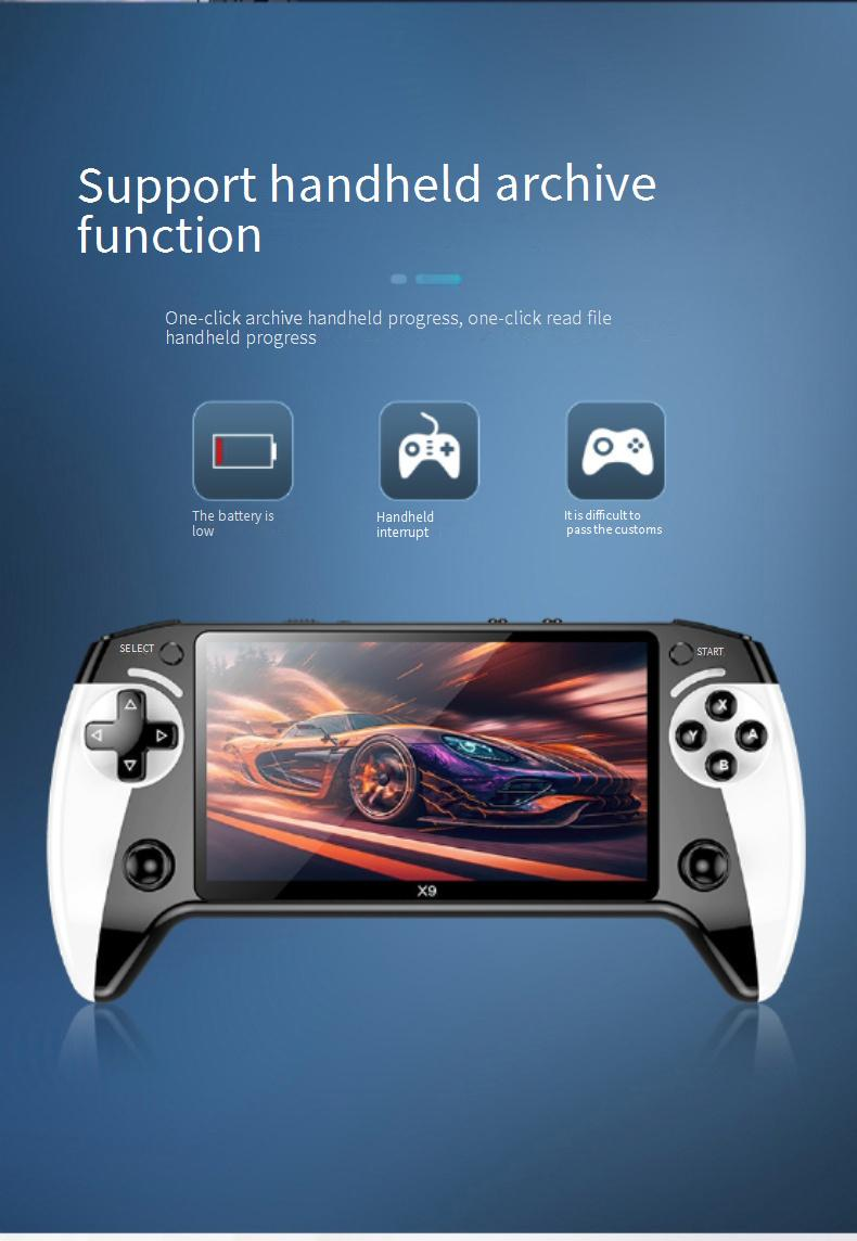 Video Game Consoles New X9 Handheld Game Console 5.5 Inch Large Screen Arcade 8 Large Simulator Portable Handheld Retro GBA_voghion.com