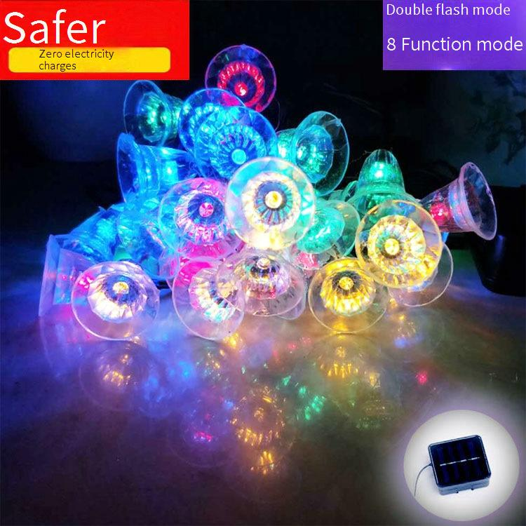 Solar Bell String Lights – 4 Colors (Warm White/Cool White/Blue/Multi), 100 LED Fairy Lights, IP43 Waterproof, Shatterproof PVC_voghion.com