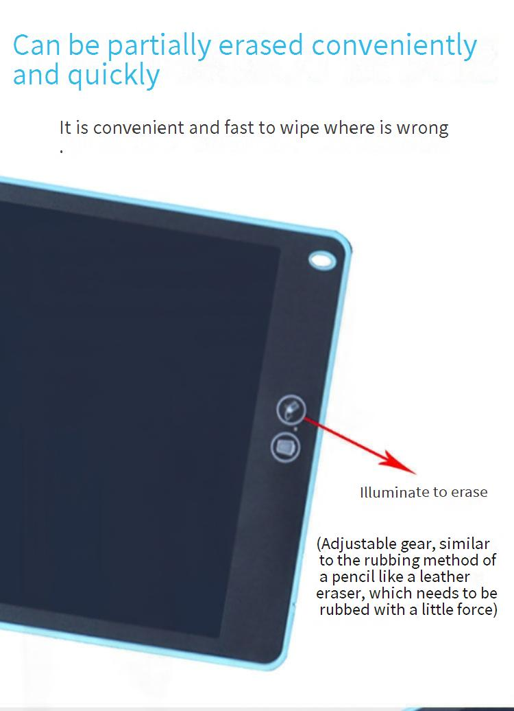 Smart LCD Drawing Tablet With Partial Erase - 8.5/10/12 Inch Kids Writing Board, Color & Monochrome Screen, Reusable Sketch Pad For Office_voghion.com