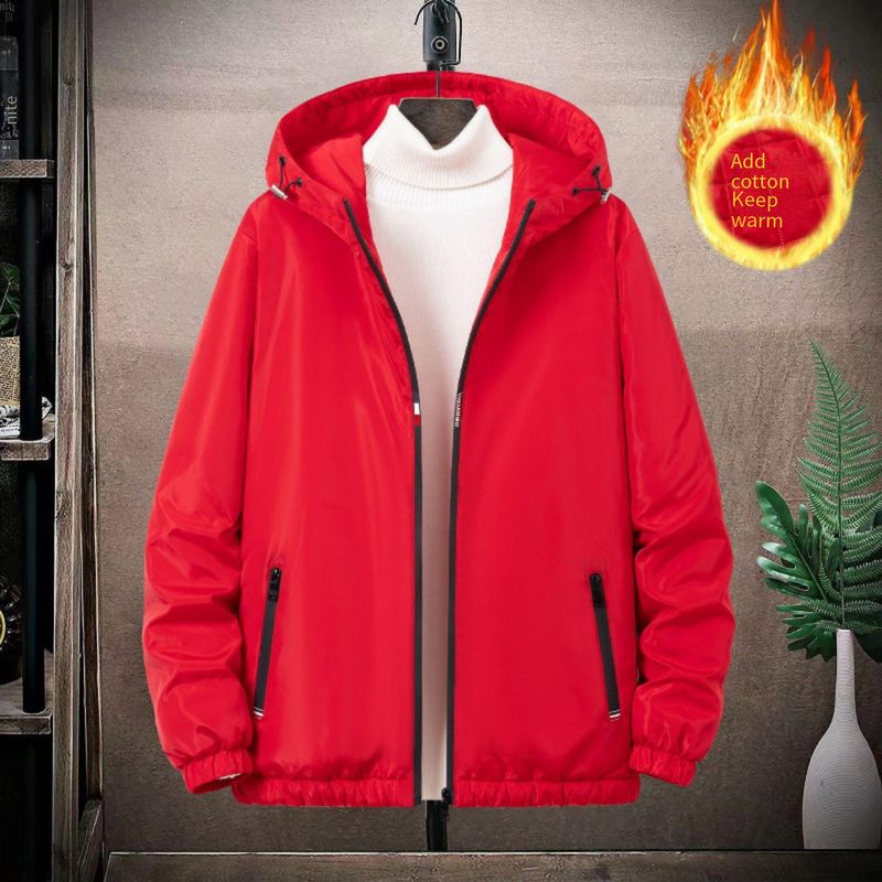 Übergroße Steppjacke mit Kapuze – Leichter Wintermantel in kräftigem Rot (M-7XL, Übergrößenfreundlich)_voghion.com