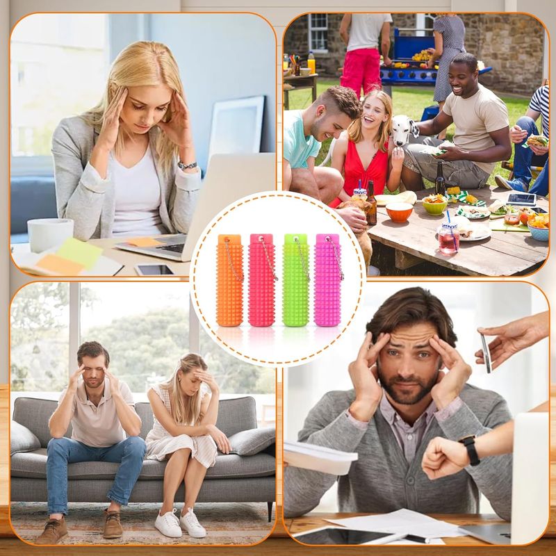 Upgrade Spiky Little Ouchies Pain Fidgets Spielzeug für Erwachsene Tragbarer Angstlinderungs-Stim-Schlüsselanhänger Lippenstifthalter Schlüsselanhänger - Einfache Aufbewahrung von Lippenstiften_voghion.com