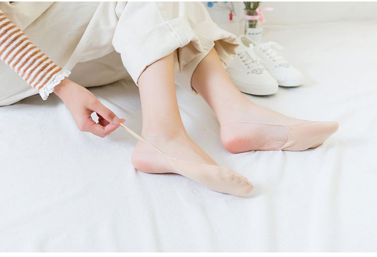 Calzini invisibili da donna con tacco alto, mezza palma, bocca bassa, tinta unita, senza tacco, estivi, in cotone sottile, colore della pelle, calzini da barca_voghion.com
