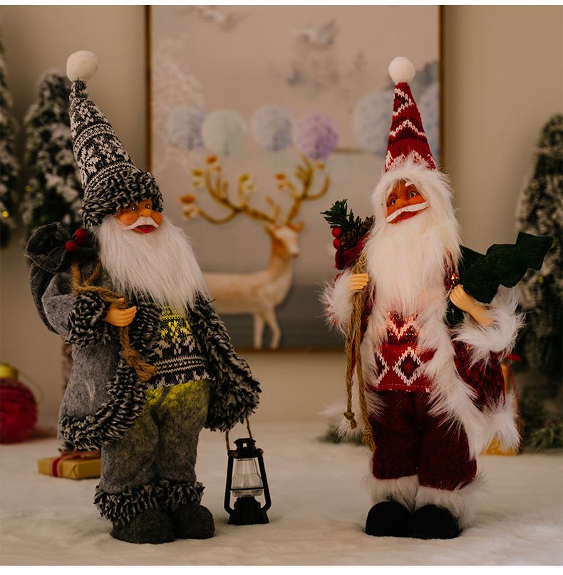 Juldekorationer stående hållning med lampor Christmas resin old man Christmas home decoration ornaments_voghion.com