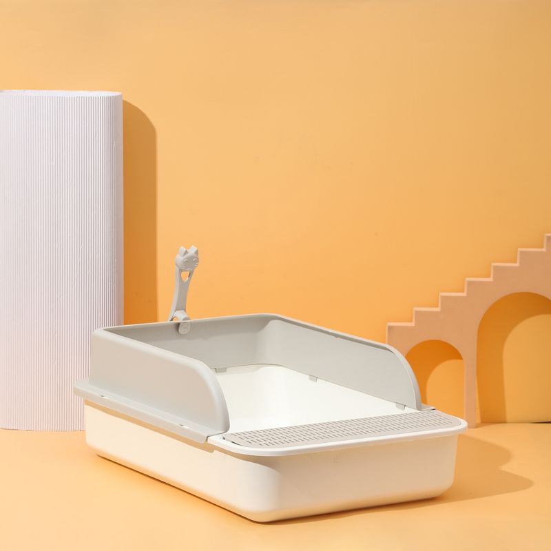 Halbgeschlossene Toilette mit extra Spritzschutz, Zubehör, Waschbecken, extra großes Katzentoilettenbecken_voghion.com