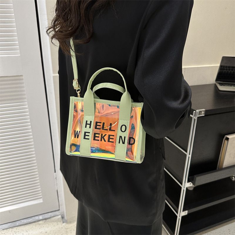 Borsa tote grande capacità per mamma e bambino, stile coreano, trasparente e alla moda, per donna, estate 2023_voghion.com