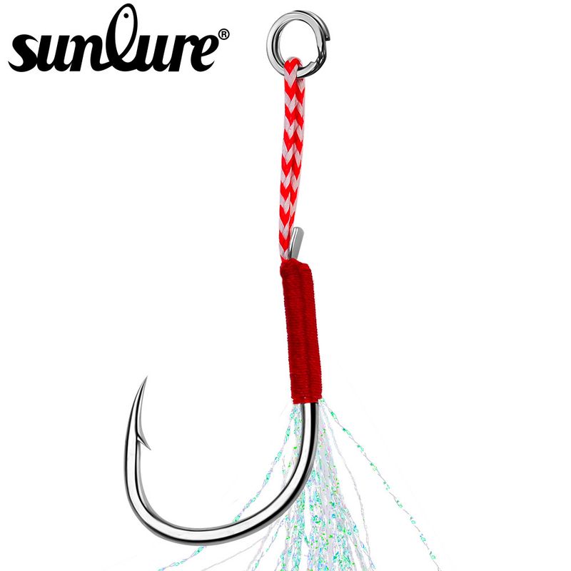 High Carbon Steel Iseni Sea Iron Plate Single Tying Bright Silk Boat Feather Bulk Fishing Hook_voghion.com