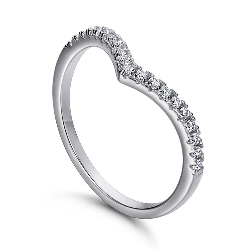 Set di anelli simmetrici con diamanti - Anelli impilabili in argento sterling 925 (3 pezzi)_voghion.com