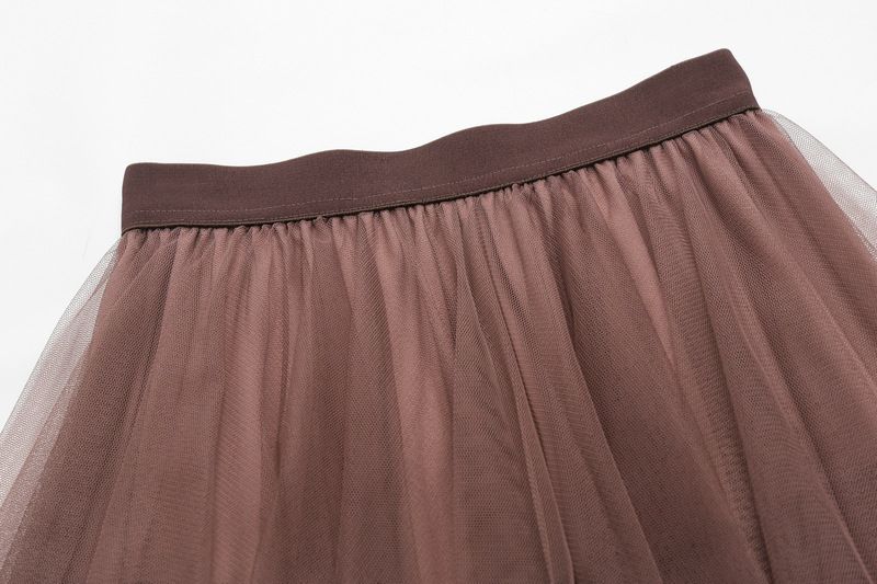 new autumn style temperament high waist slimming super fairy flower bud irregular mesh skirt female 8063_voghion.com