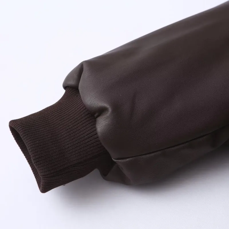 Veste en similicuir pour femme, surdimensionnée, style streetwear, parka rembourrée en coton, manteau court et chaud, collection automne-hiver 2024_voghion.com