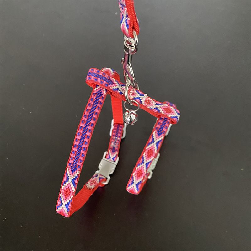 Cute Print Anti-Escape Rope Chain Vest Style Outdoor Cat Leash_voghion.com