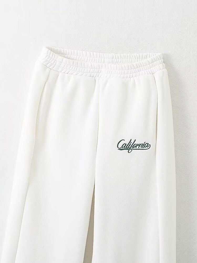 Conjunto de sudadera y jogger retro chic para mujer: conjunto de dos piezas de poliéster suave, cómodo y a la moda para otoño, estampado moderno (tallas S/M/L)_voghion.com