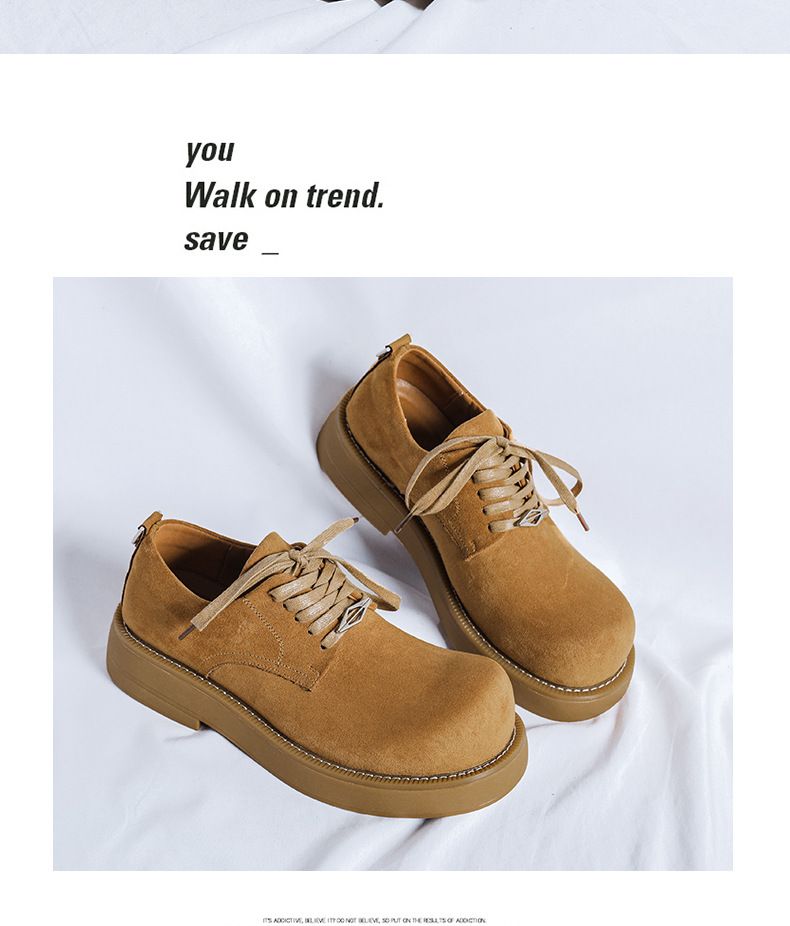 Derby-Schuhe mit rundem Kopf für Herren, dicke Sohle, erhöhte Freizeitschuhe mit großem Kopf, niedriges Oberteil, Werkzeug-Herrenschuhe_voghion.com