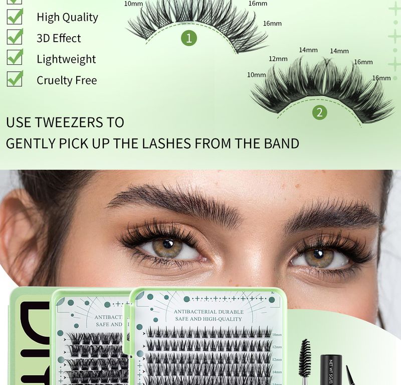 Hot Melt Einzelbüschel DIY Pfropf-Falsche Wimpern Fuchsauge Katzenauge Einzelbüschel große Kapazität Falsche Wimpern_voghion.com