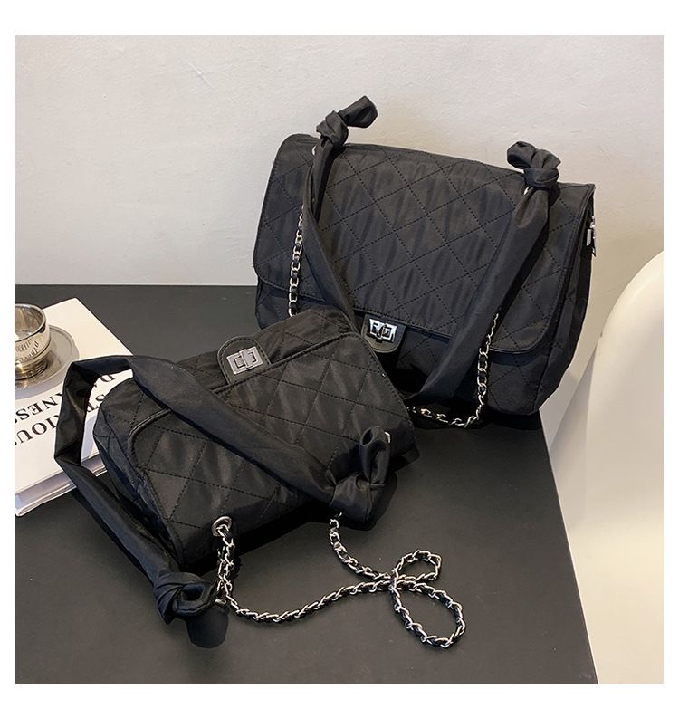 Damentasch 2024 nei Diamantrasterkette kleng Parfum Trend Oxford Stoff Single Shoulder Crossbody grouss Kapazitéit_voghion.com