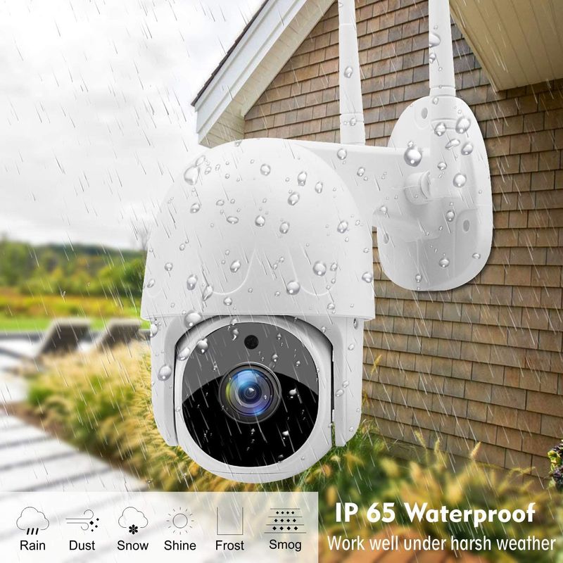 Tuya QX45 1080P Full HD IP65 Waterproof 2.4G Wireless IP Camera, Support Motion Detection & Two-way Audio & Night Vision & TF Card, EU Plug_voghion.com