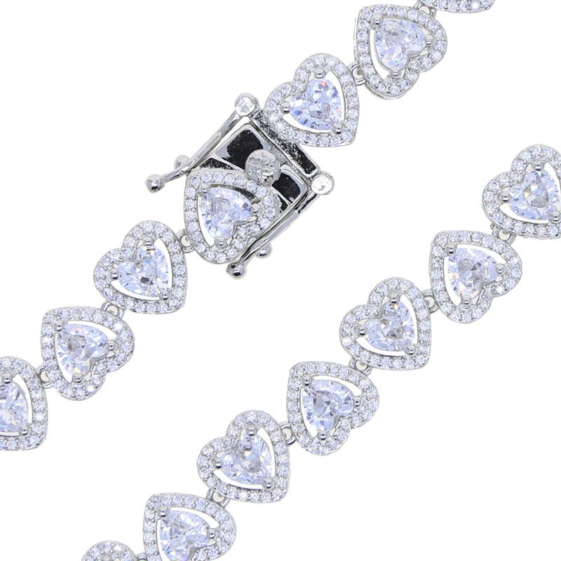 Women's Jewelry Heart Shaped Zircon Necklace Fashion Trend Inlaid Zircon Women's Necklace_voghion.com