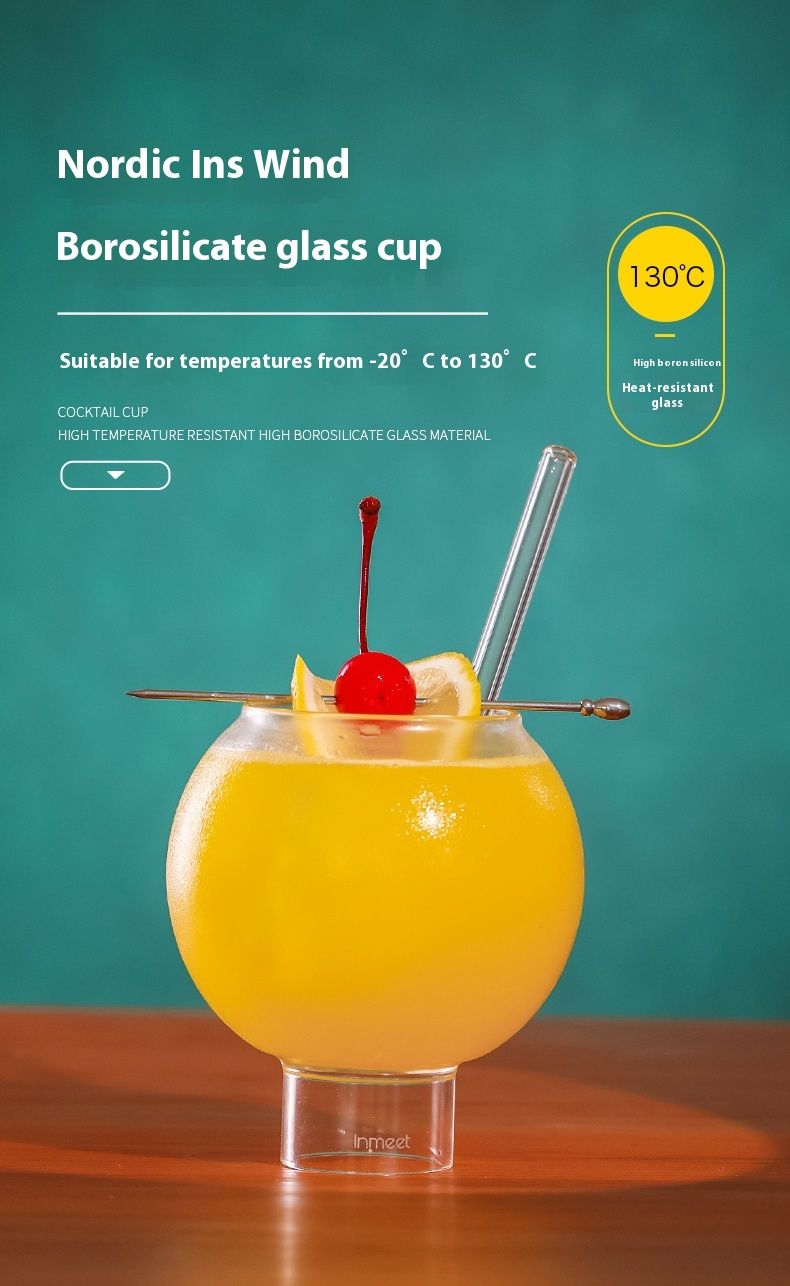 High Borosilicate Round Molecular Cocktail Cup Dessert Brandy Liquor Drinking Glass_voghion.com
